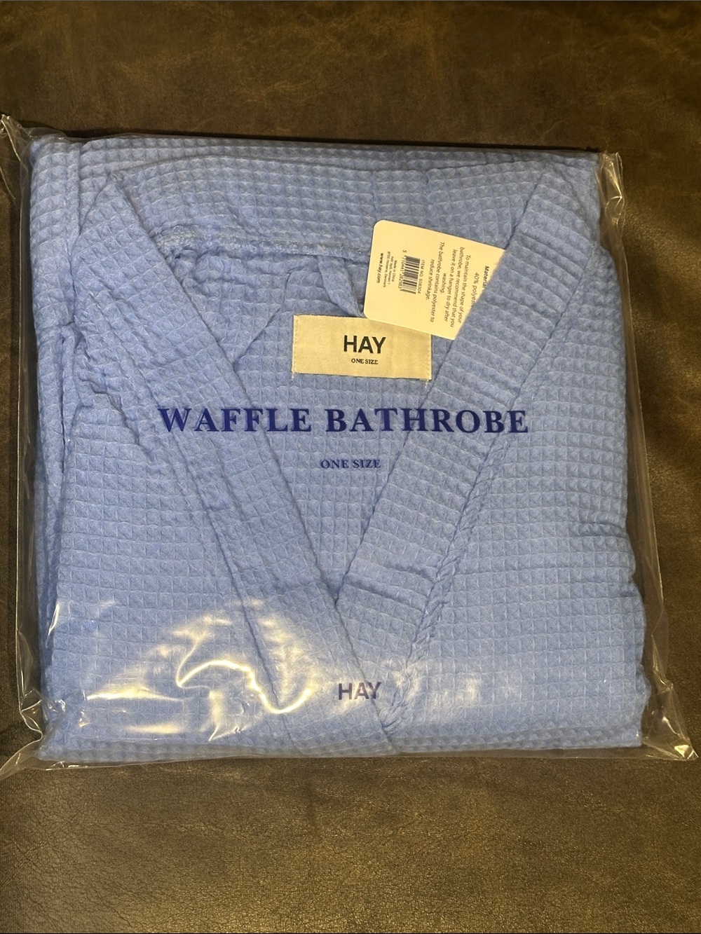 HAY Light Blue Waffle Bathrobe - One Size